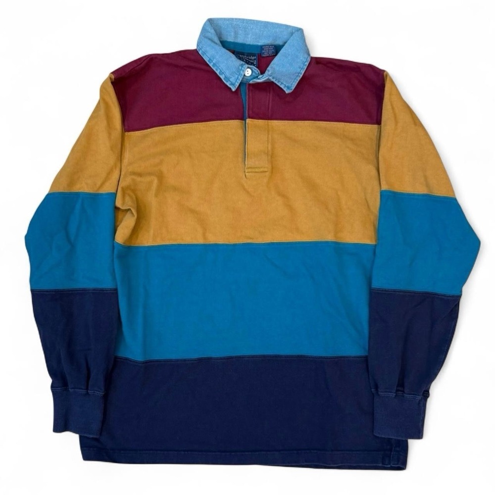 Vintage Cambridge Classics Mervyns Striped Polo Rugby Shirt Men's Medium 90s Y2K